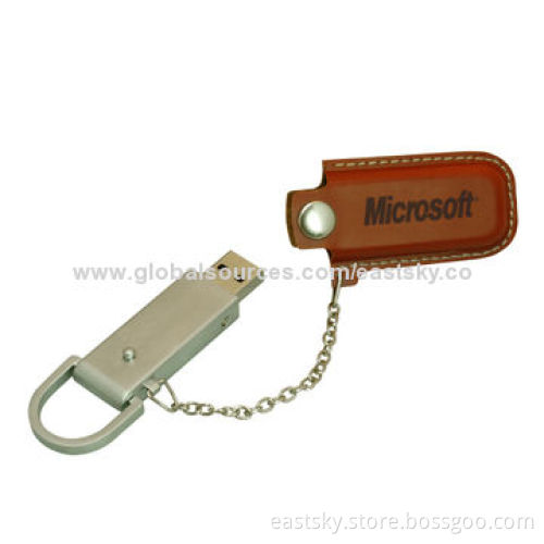 Leather USB Pen Drive, Compatible with PC, Notebook or Tablets, with USB 2.0 Interface